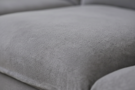Close-up of smooth fine-grain chenille sofa fabric