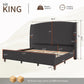 IHanherry 165cm Curved Headboard Velvet Bed Frame