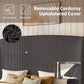 IHanherry 165cm Curved Headboard Velvet Bed Frame