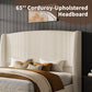 IHanherry 165cm Curved Headboard Velvet Bed Frame