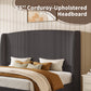 IHanherry 165cm Curved Headboard Velvet Bed Frame
