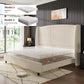 IHanherry 165cm Curved Headboard Velvet Bed Frame