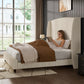 IHanherry 165cm Curved Headboard Velvet Bed Frame