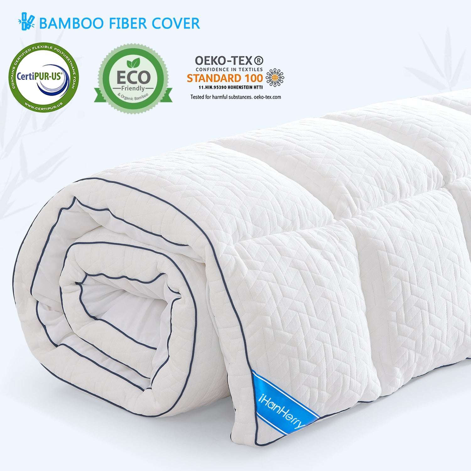 IHanherry Medium Firm Shredded Memory Foam Mattress Topper