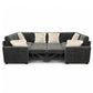 Chenille Pull Out Sleeper Sofa with Storage Ottoman