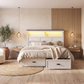 IHanherry Roman Column Framed Storage Bed