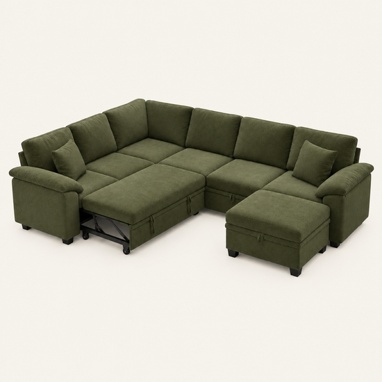 SpaceMax Sleeper Sectional Sofa