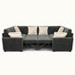 Chenille Pull Out Sleeper Sofa with Storage Ottoman