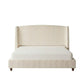 IHanherry 165cm Curved Headboard Velvet Bed Frame
