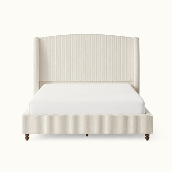 165cm Curved Headboard Velvet Bed Frame